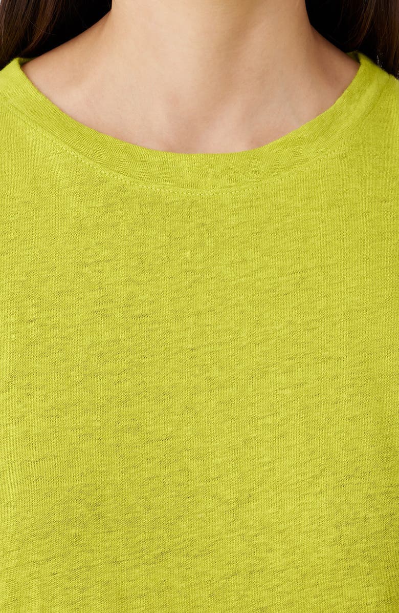 Eileen Fisher Organic Linen Long Sleeve T-Shirt, Alternate, color, Citron