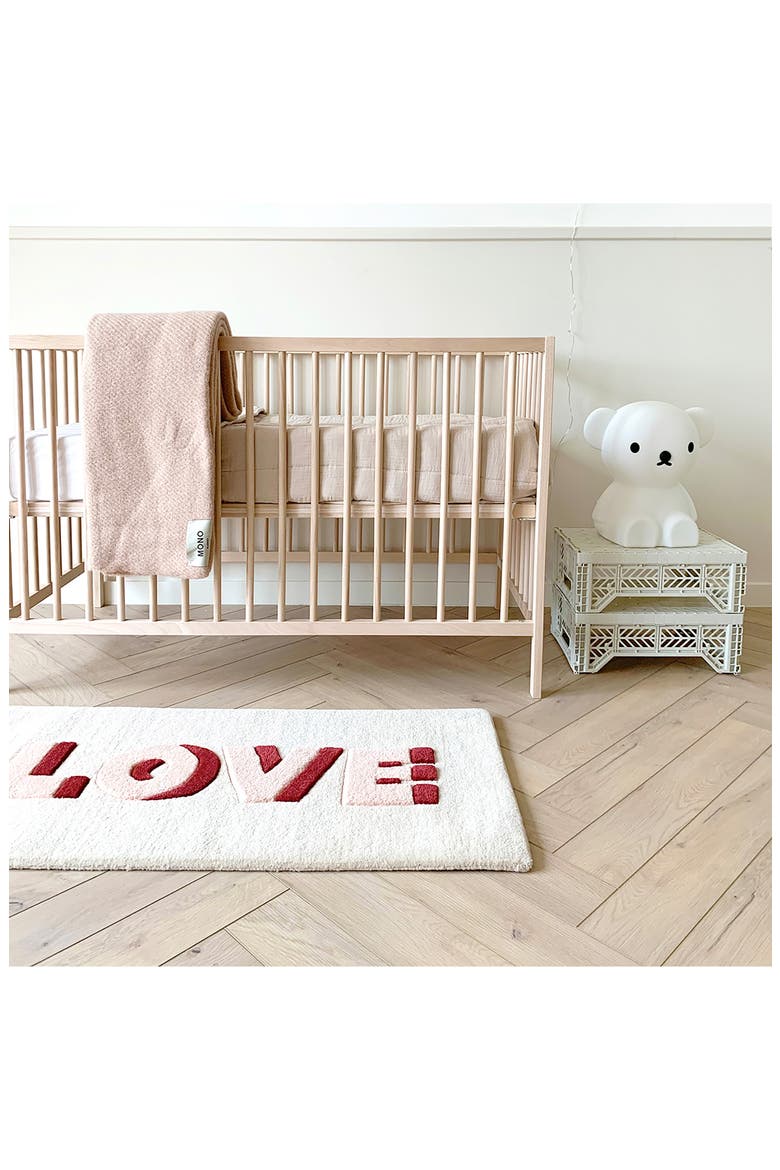 Kids' Love Wool Rug, Alternate, color, CREAM/ RED
