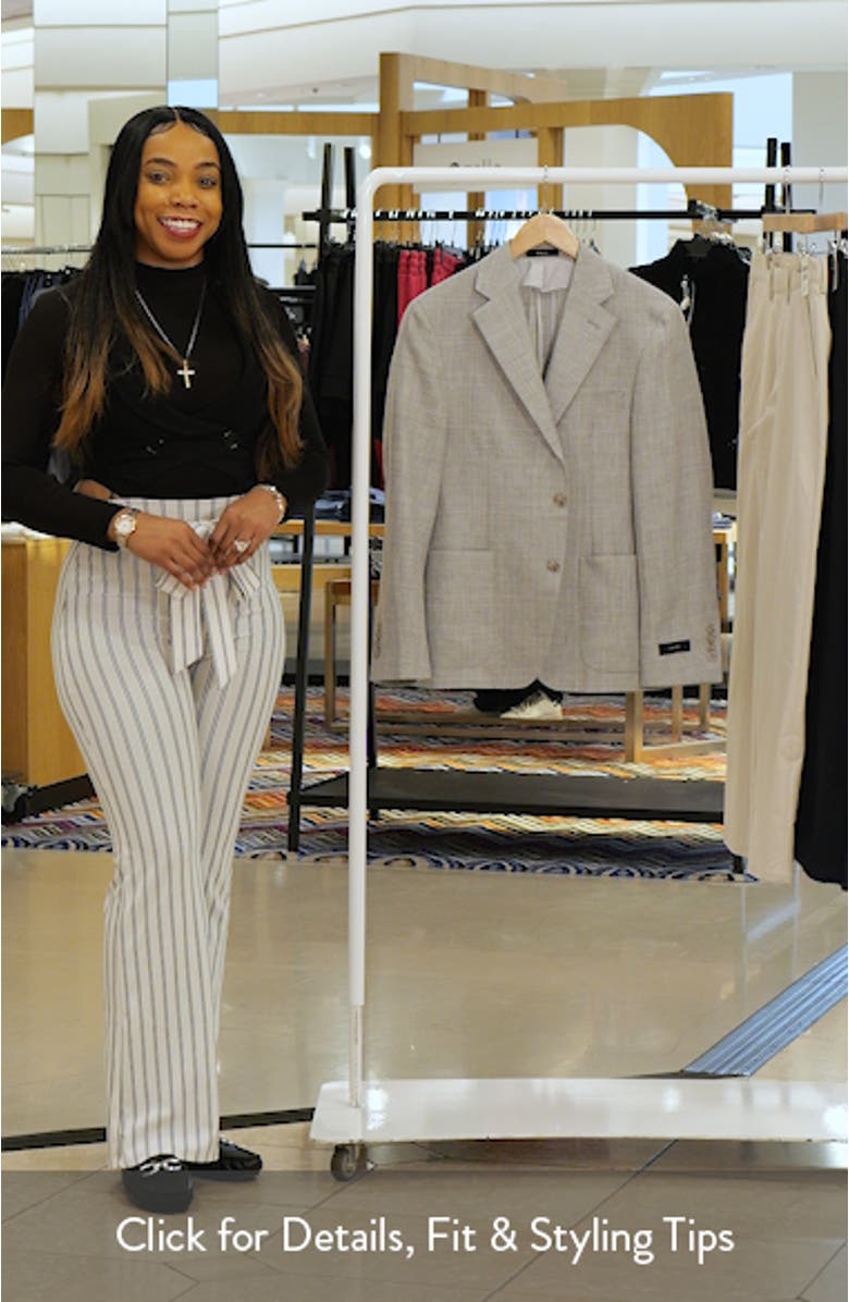 Icon Relaxed Fit Grey & Tan Glen Check Wool & Linen Sport Coat, sales video thumbnail