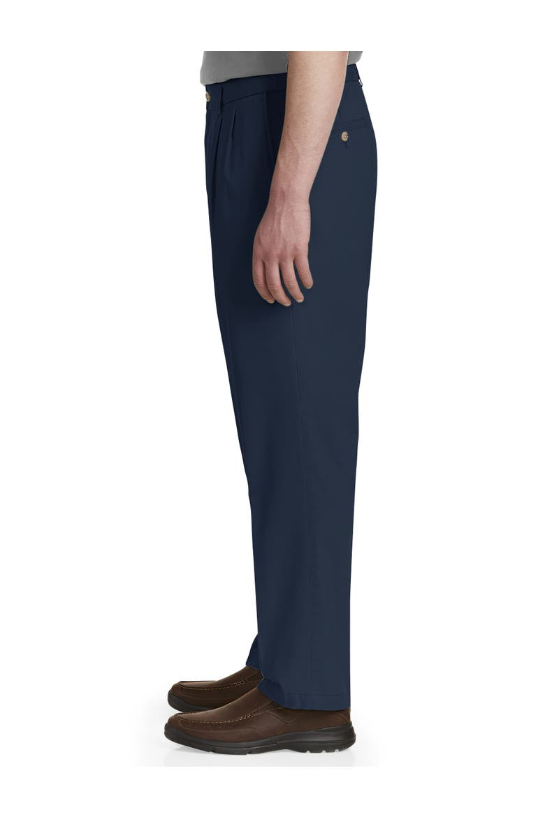 Big & Tall Waist-Relaxer Pleated Twill Pants, Alternate, color, NEW NAVY