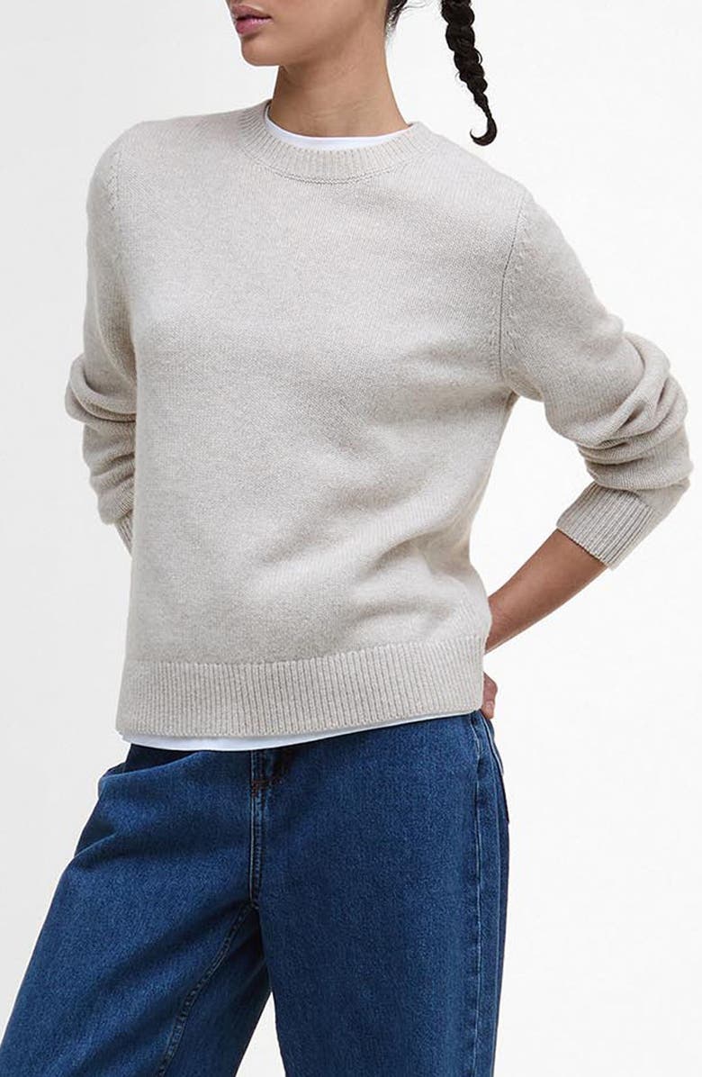 Barbour Woodhouse Wool & Cashmere Crewneck Sweater, Alternate, color, Oatmeal