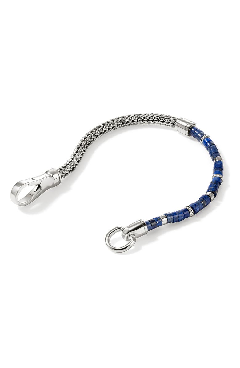 John Hardy Heishi Chain Bracelet, Silver, Gemstones, Alternate, color, Lapis Lazuli