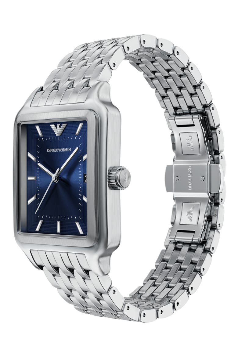 Tank Bracelet Watch, 32mm x 48mm, Alternate, color, SILVER