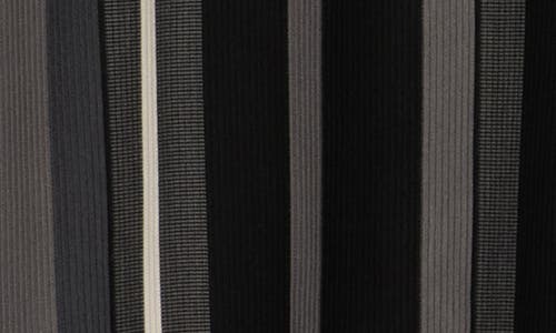 Cactus Man Vertical Stripe Zip Polo In Black