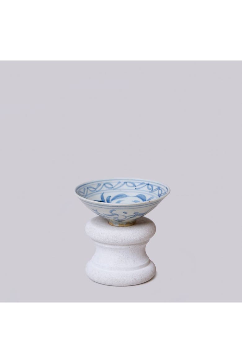 Porcelain Floral Conical Bowl, Alternate, color, Blue and White