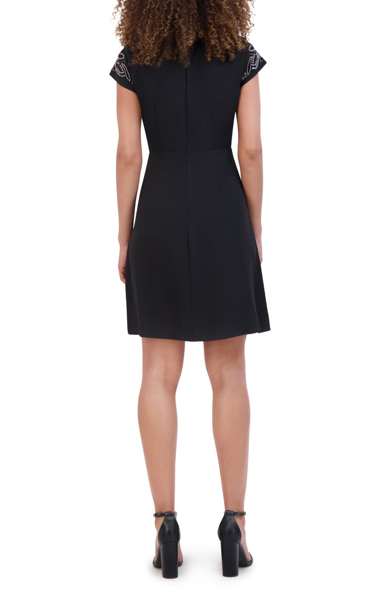 Kensie Embellished A-Line Minidress, Alternate, color, Black
