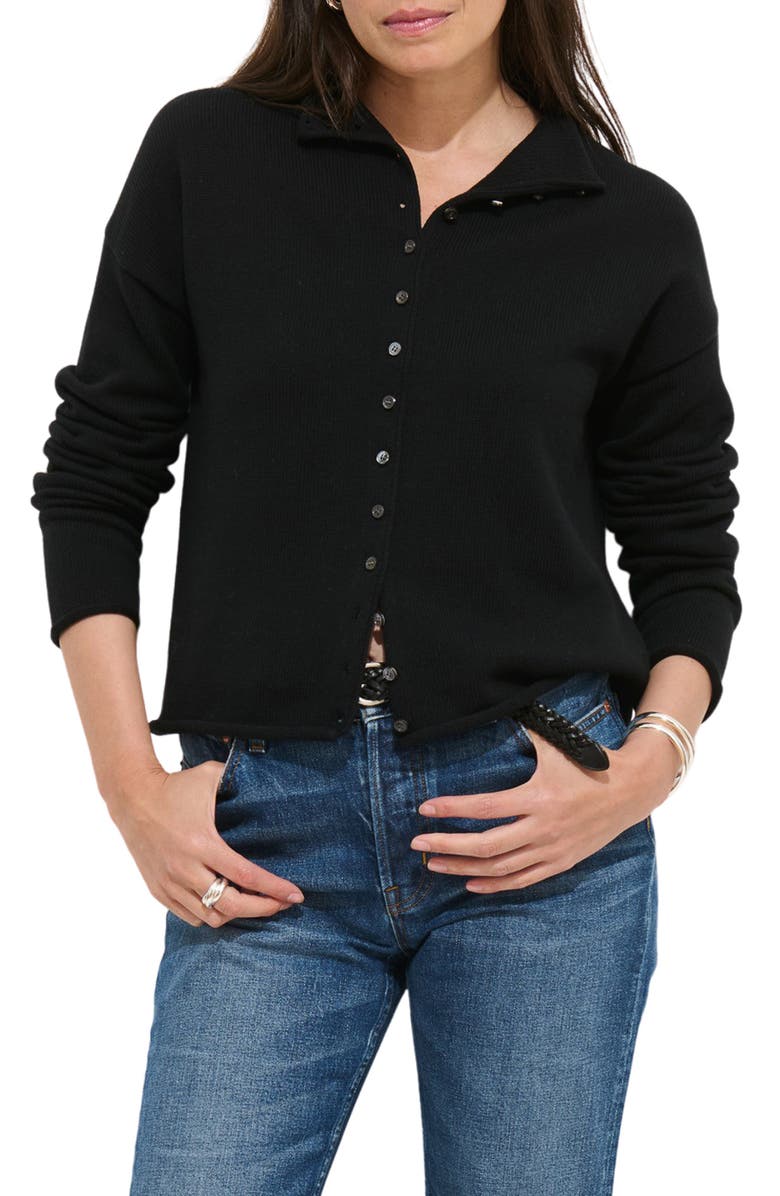 Alex Mill Taylor Cotton & Cashmere Cardigan, Main, color, Black