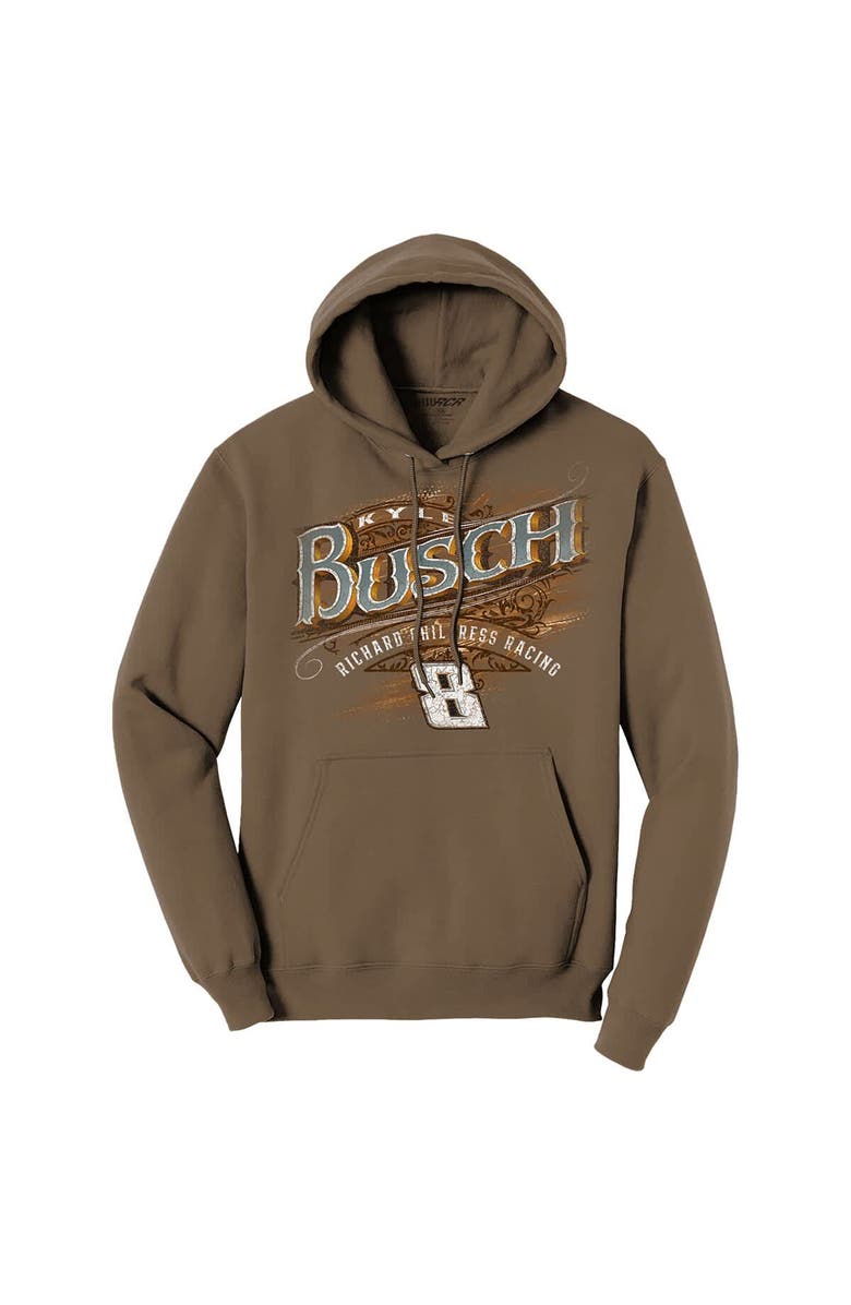 NASCAR Men's Richard Childress Racing Team Collection Brown Kyle Busch Rebel Bourbon Pullover Hoodie, Alternate, color, 