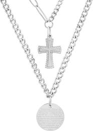 STEELTIME HMY JEWELRY Stainless Steel Layered Pendant Necklace