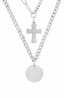 STEELTIME HMY JEWELRY Stainless Steel Layered Pendant Necklace