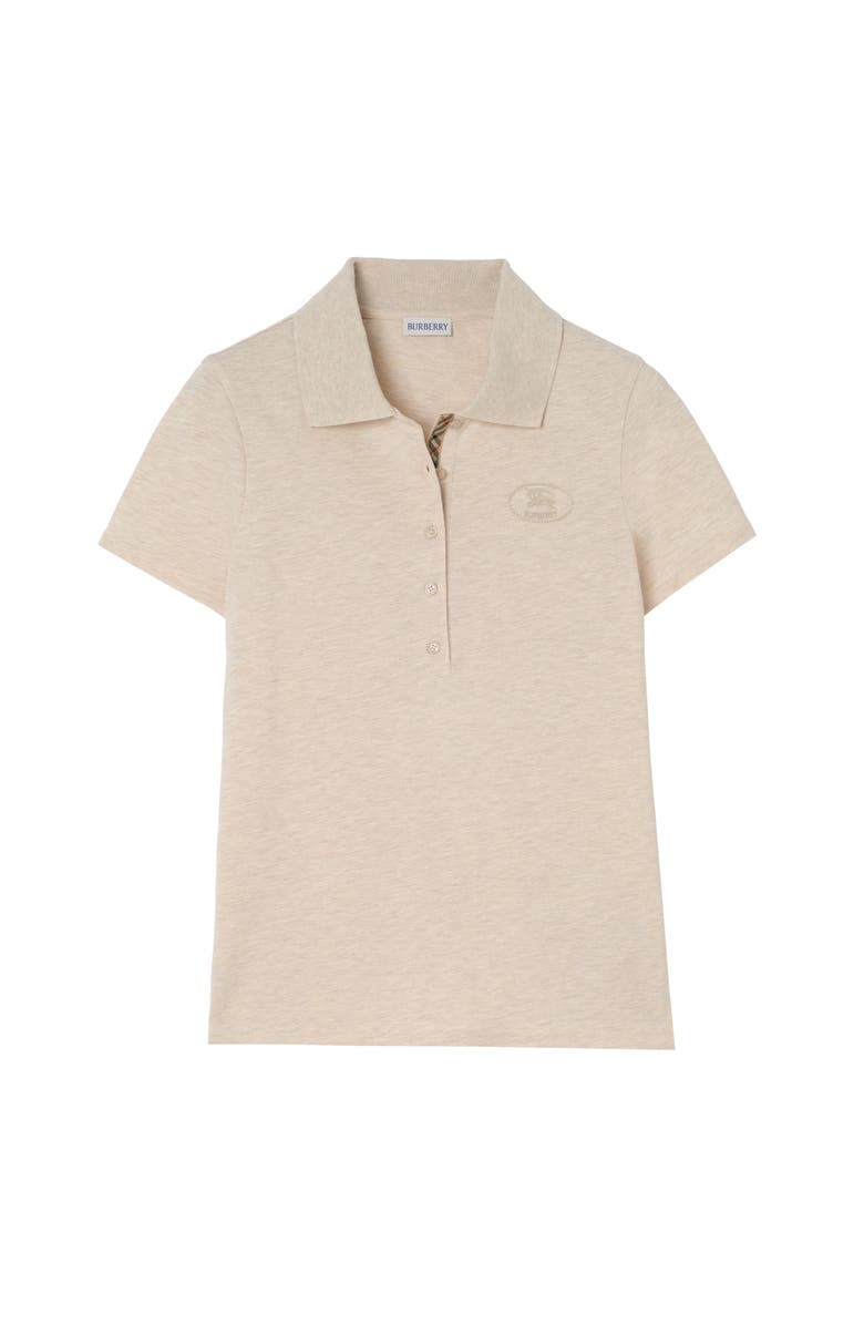 Burberry Cotton Polo Shirt, Main, color, Beige Melange
