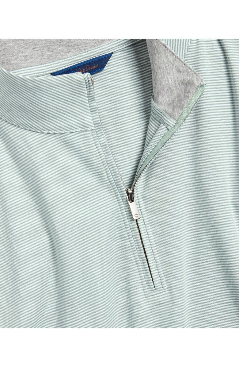 David Donahue Stripe Quarter Zip Pullover Sweater, Alternate, color, White/ Sage