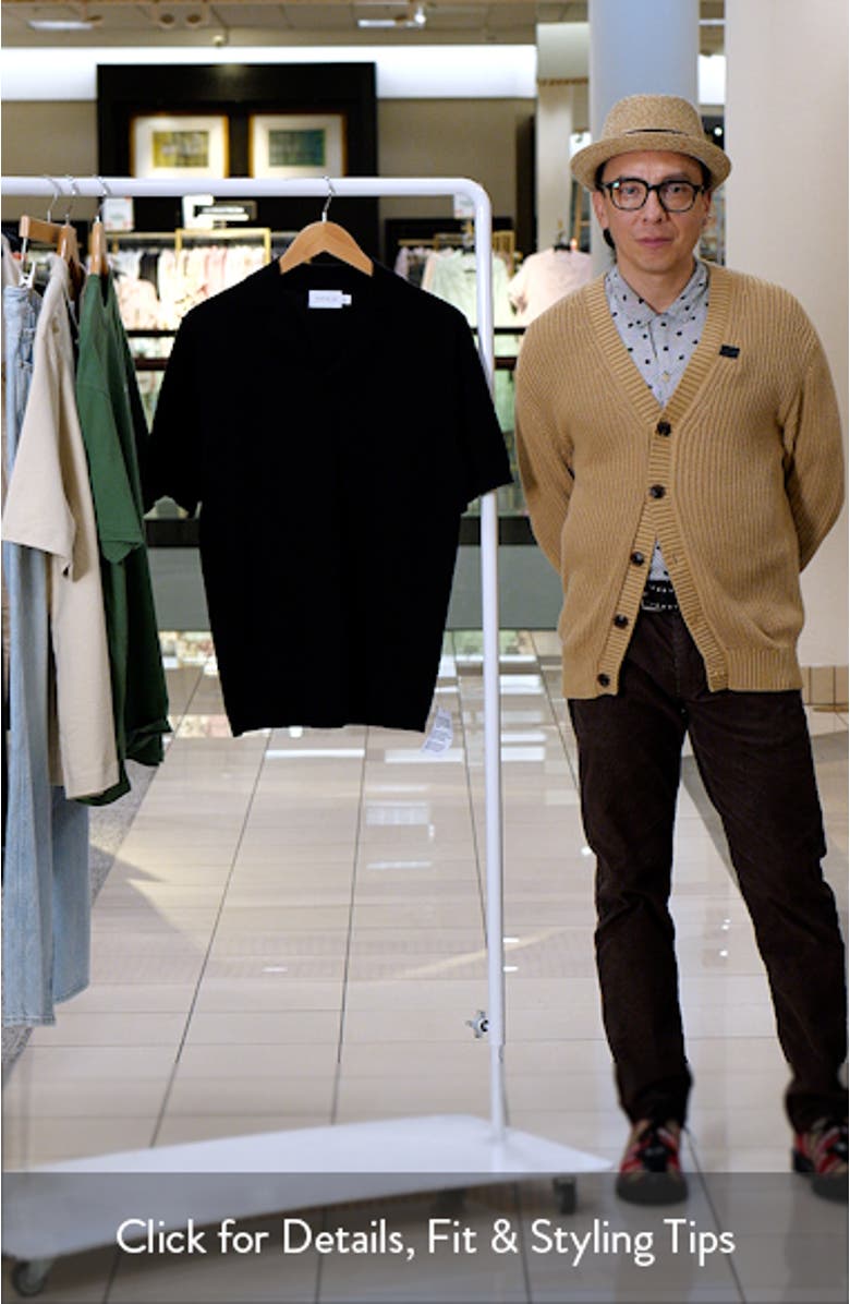 Solid Black Notched Johnny Collar Polo, sales video thumbnail