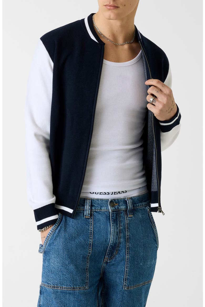 Jacquard Star Bomber Jacket, Main, color, A71W-TURQU