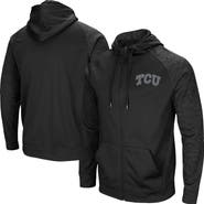 COLOSSEUM Men's Colosseum Black TCU Horned Frogs Blackout 3.0 Tonal Raglan Full-Zip Hoodie