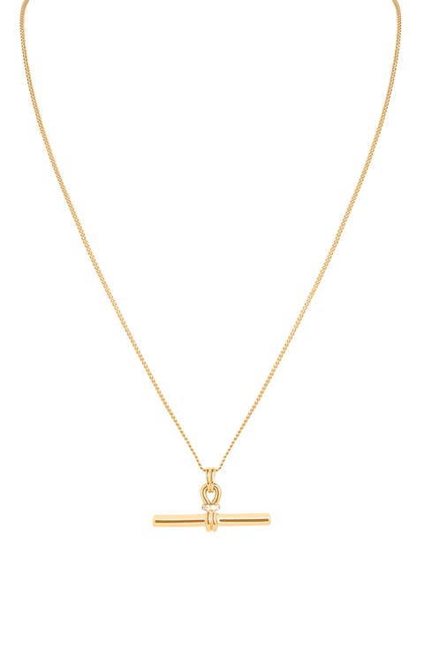 Pav Twist Bar Pendant Necklace