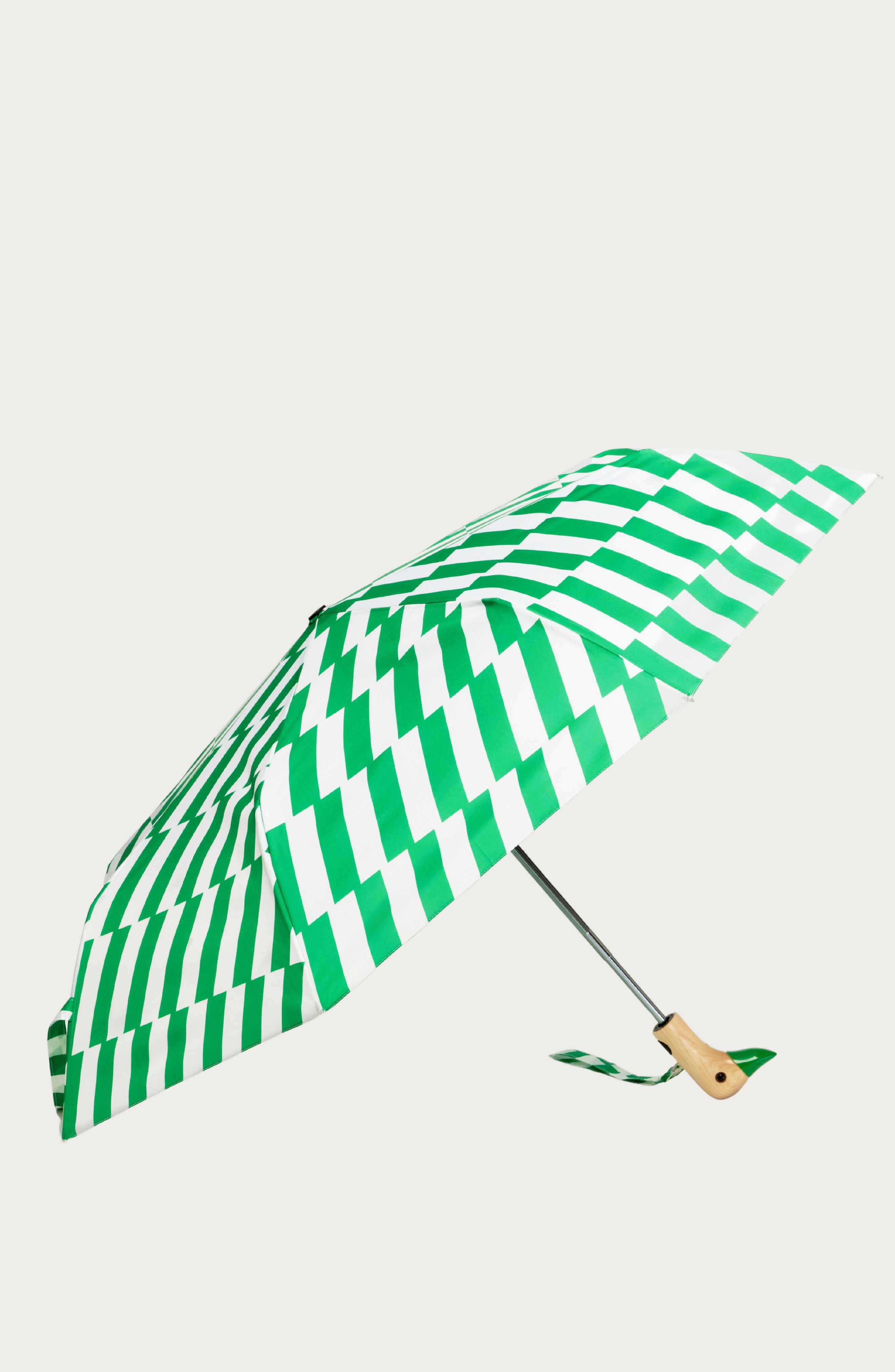 Original Duckhead Eco-Friendly Compact Duck Umbrella in Kelly Bars 