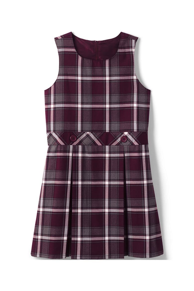 Girls Uniform Plaid Jumper, Alternate, color, Burgundy/Gray Plaid