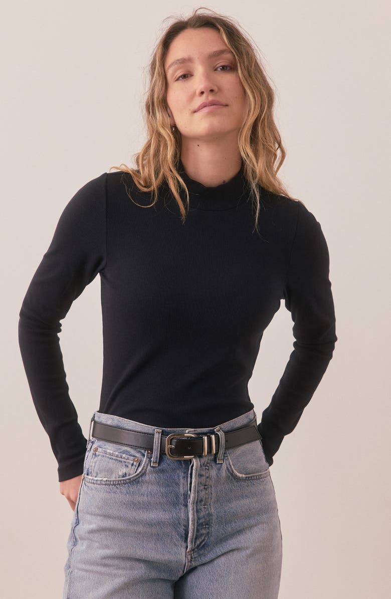Marine Layer Lexi Rib Mock Neck Top, Alternate, color, 