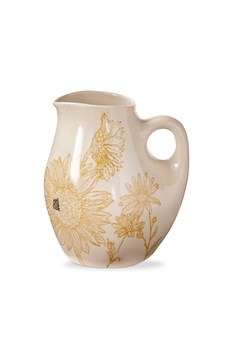 tag Let It Bee Small Ceramic Beverage Pitcher Multicolor Spring, Main, color, White