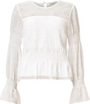 AllSaints Pamela Smocked Ruffle Top