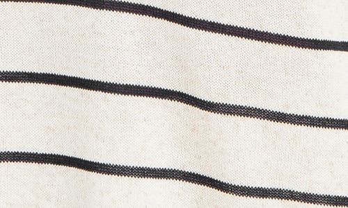 Max Studio Stripe Knit Polo Sweater In White