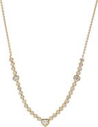 BY ADINA EDEN Lab Grown Diamond Bezel Heart Center Tennis Necklace