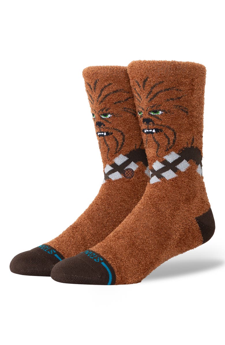 Stance Star Wars<sup>®</sup> Chewie Crew Socks, Alternate, color, Brown
