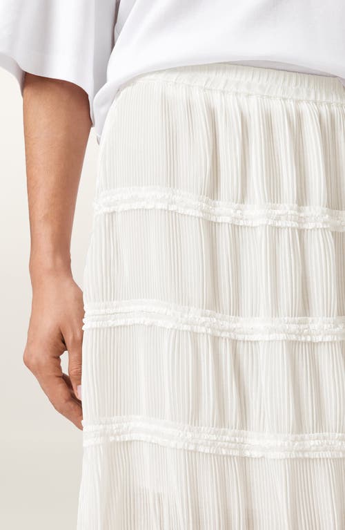Allsaints Lila Tiered Midi Skirt In White
