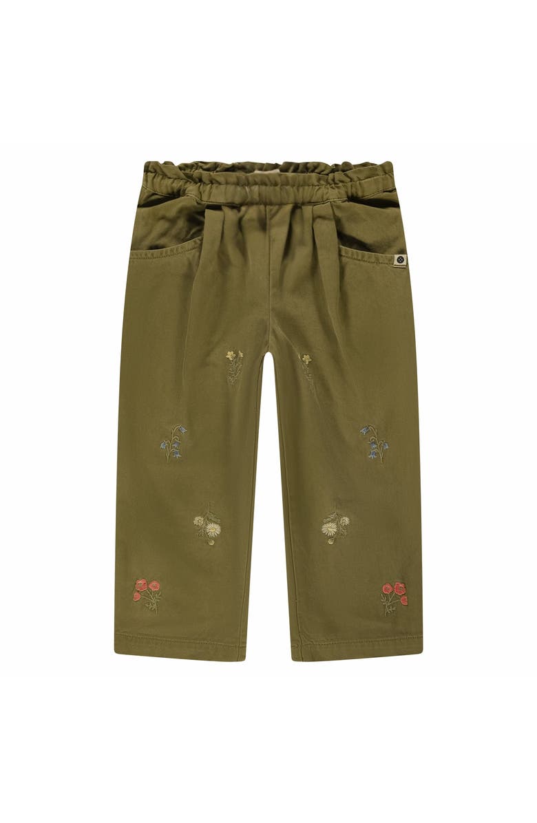 Stains and Stories by Babyface Embroidered Ruched Waist Pant, Main, color, Army