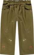 Stains and Stories by Babyface Embroidered Ruched Waist Pant