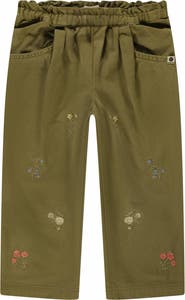 Stains and Stories by Babyface Embroidered Ruched Waist Pant