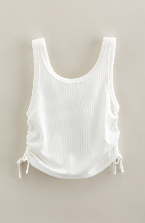 Zella Girl Kids' Ruched Side Tie Tank In White