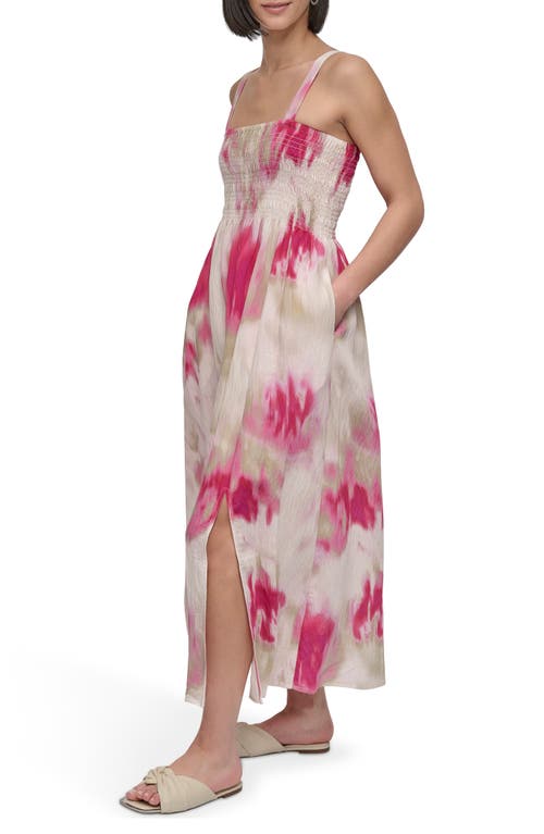 Dkny Print Rumple Voile Sleeveless Maxi Dress In Multi