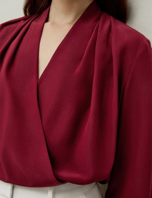 Shop Lilysilk Silk Crêpe De Chine Long Sleeve Blouse In Cherry Red