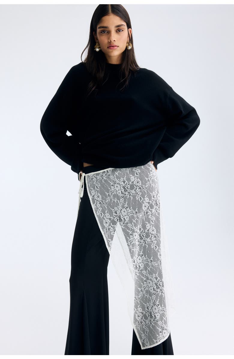 H&M Lace Wrap Skirt, Alternate, color, Light Beige