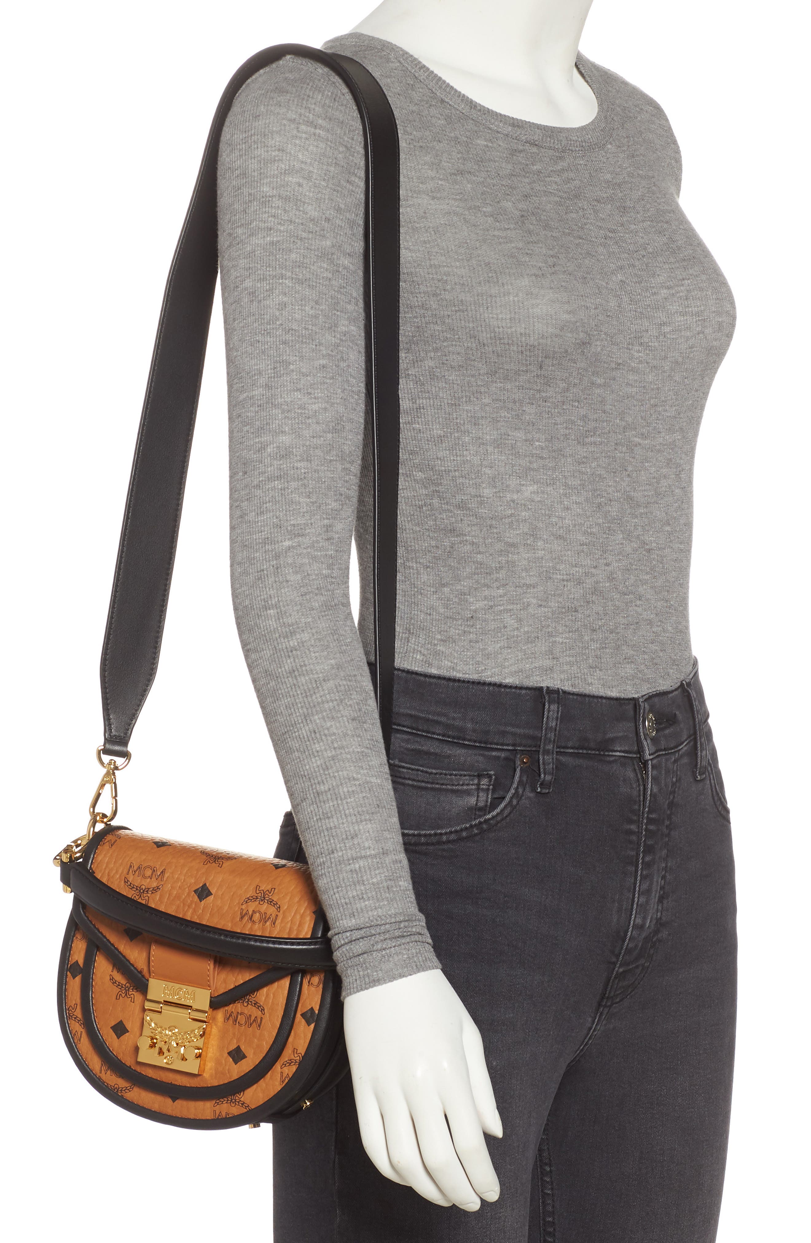 MCM Patricia Visetos Coated Canvas Crossbody Bag, Alternate, color, 