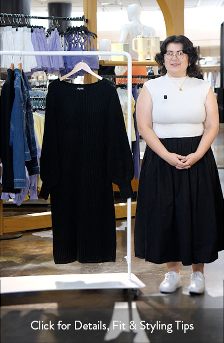 Saskia Long Sleeve Rib Sweater Dress, sales video thumbnail