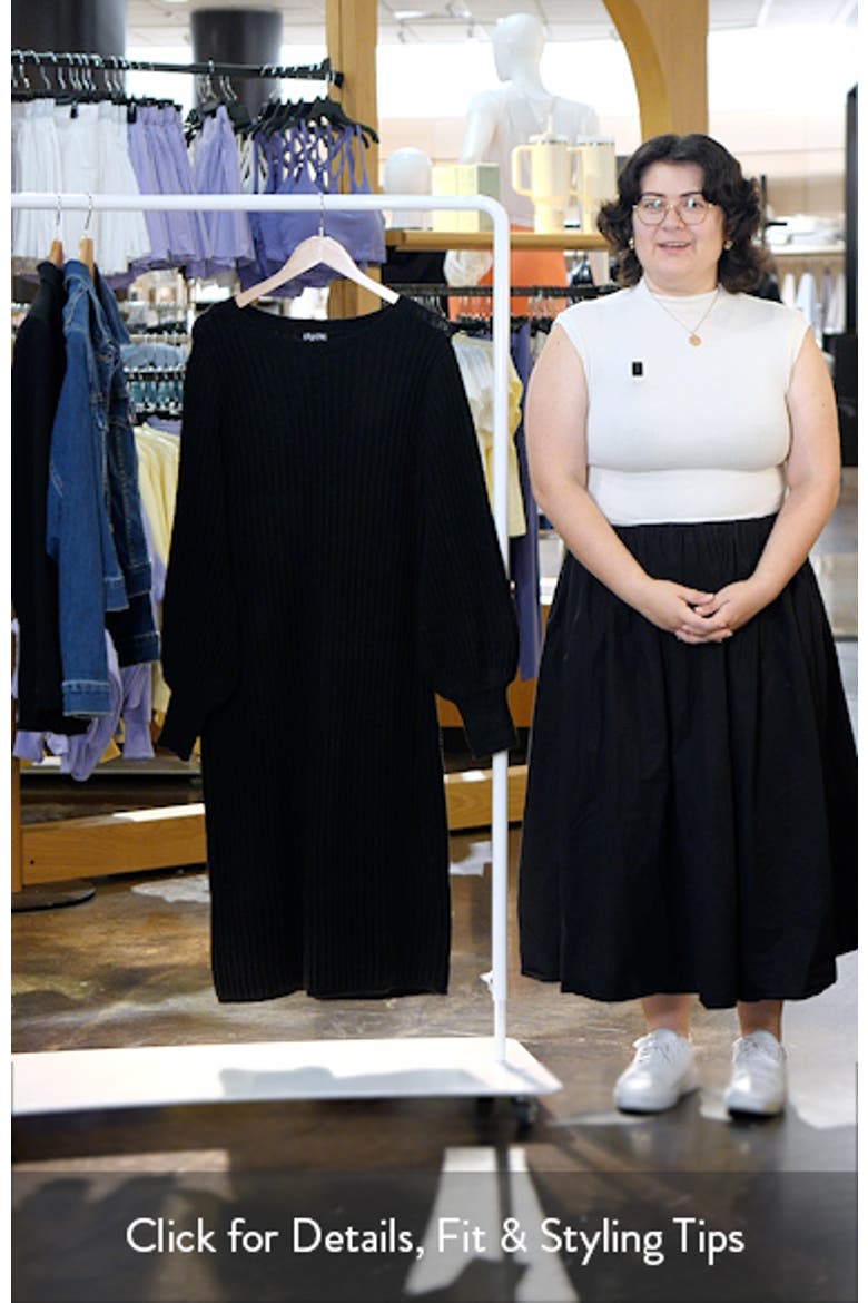 Saskia Long Sleeve Rib Sweater Dress video