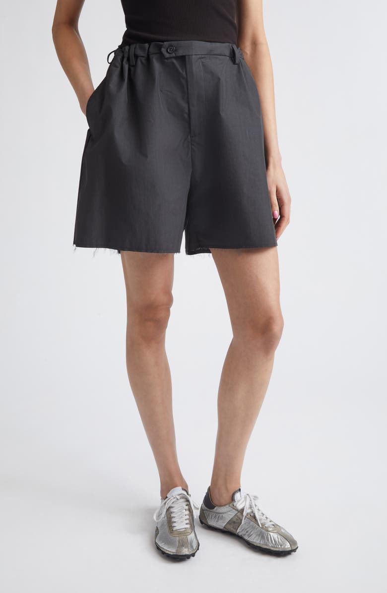 MM6 Maison Margiela Raw Hem Wide Leg Shorts, Main, color, Anthracite Grey