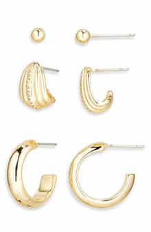NORDSTROM RACK Set of 3 Assorted Cubic Zirconia Earrings