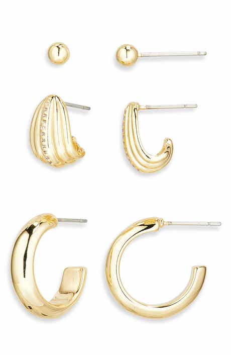 NORDSTROM RACK Set of 3 Assorted Cubic Zirconia Earrings
