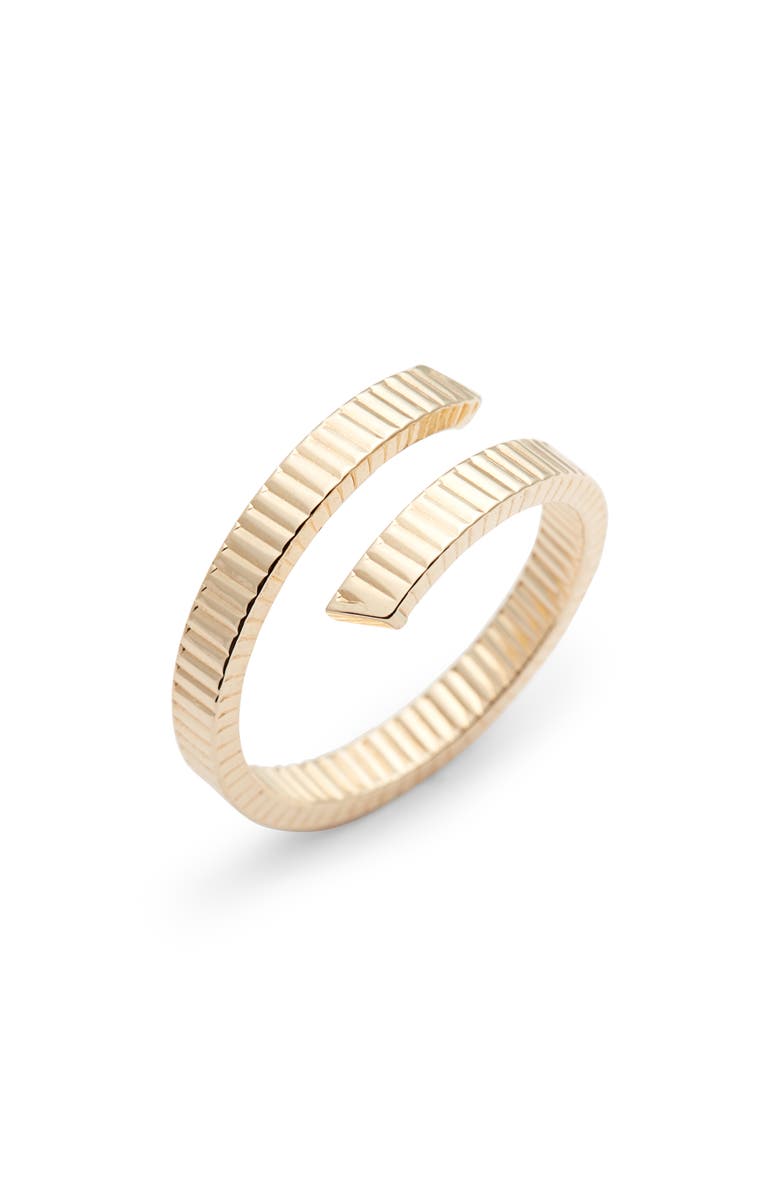 Bony Levy Grooved 14K Gold Bypass Ring, Main, color,