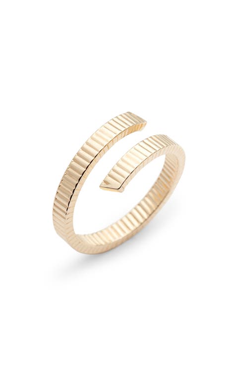 Grooved 14K Gold Bypass Ring (Nordstrom Exclusive)