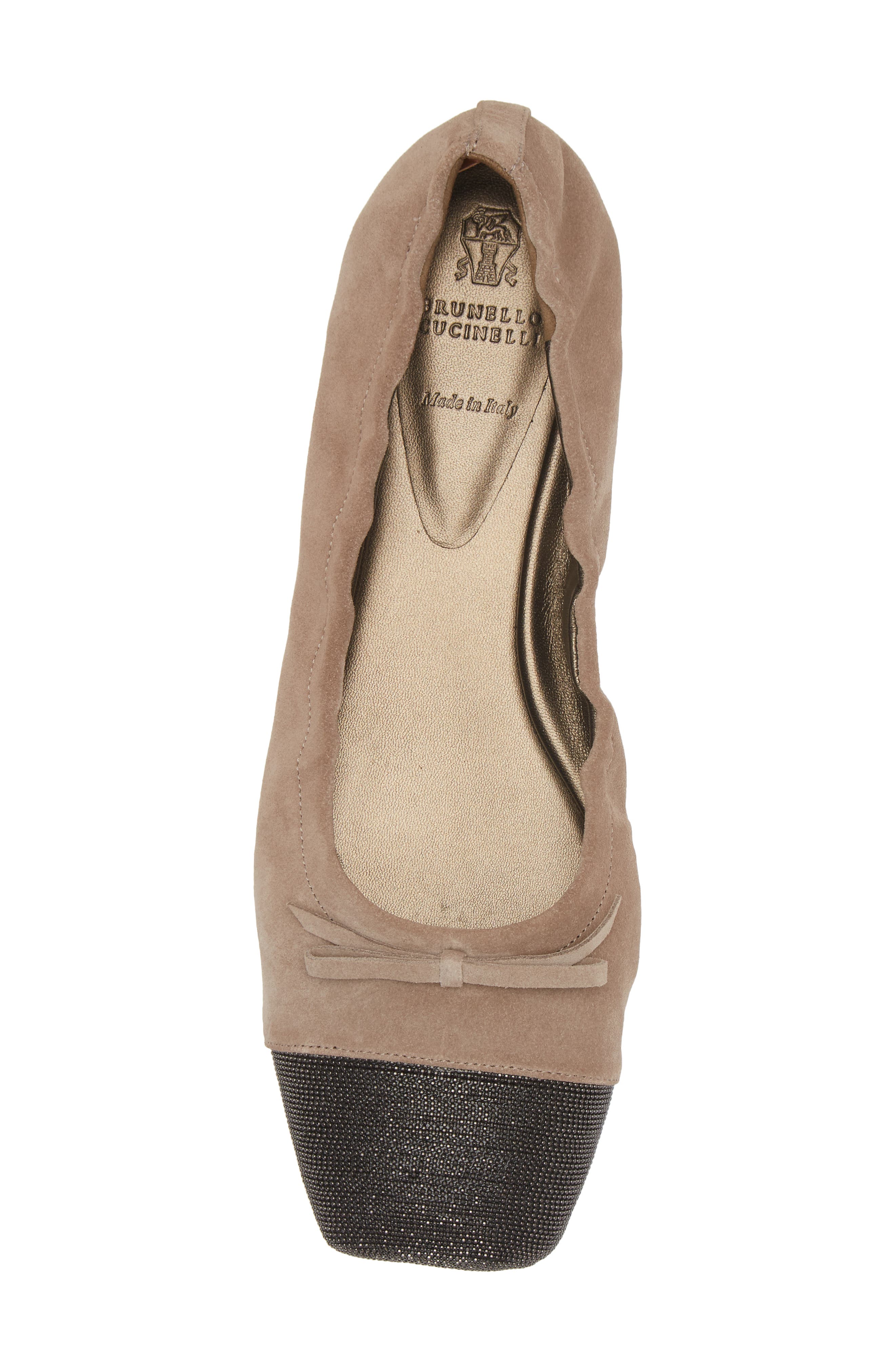 Brunello Cucinelli Monili Cap Toe Ballet Flat, Alternate, color, 