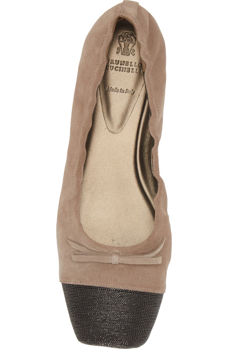 Brunello Cucinelli Monili Cap Toe Ballet Flat, Alternate, color,