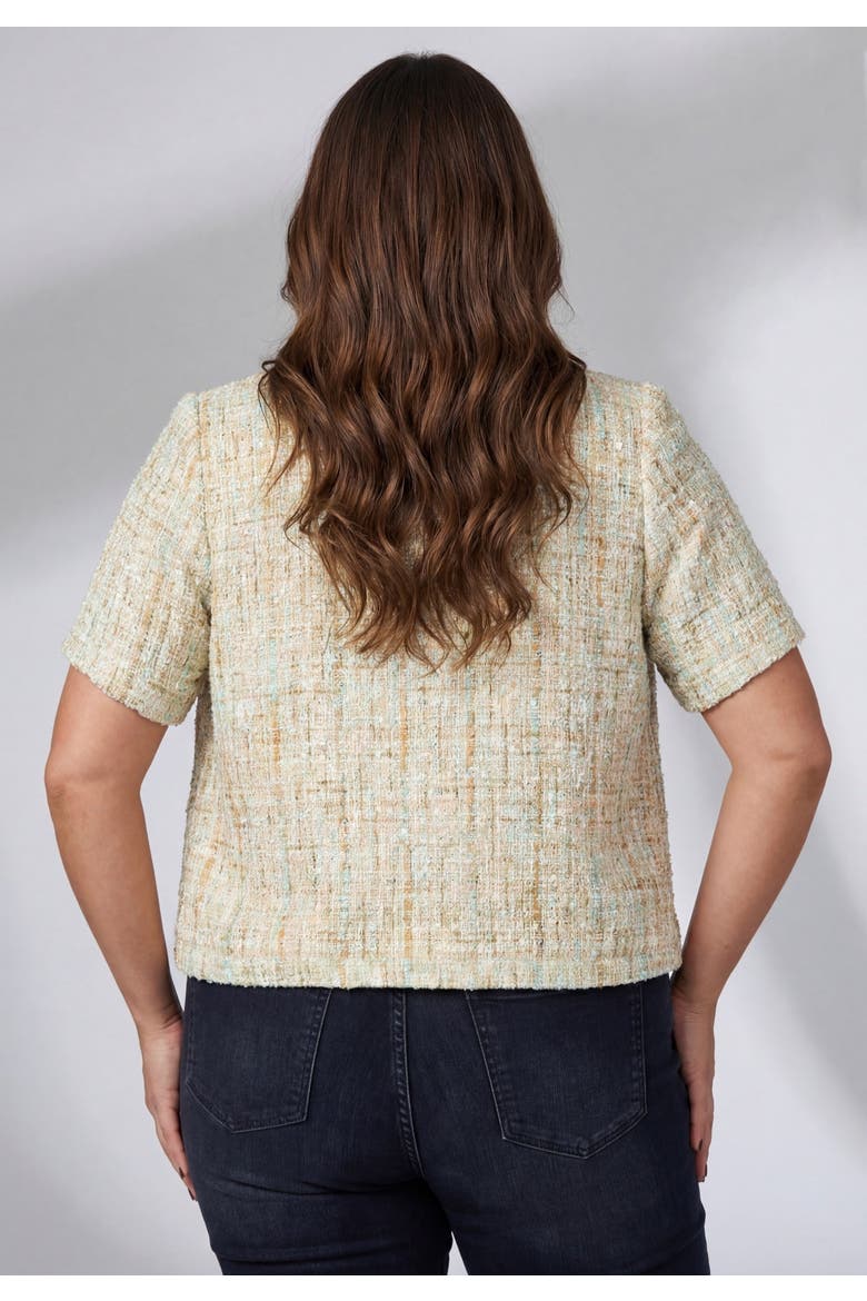 Short Sleeve Tweed Jacket, Alternate, color, PASTEL TWEED