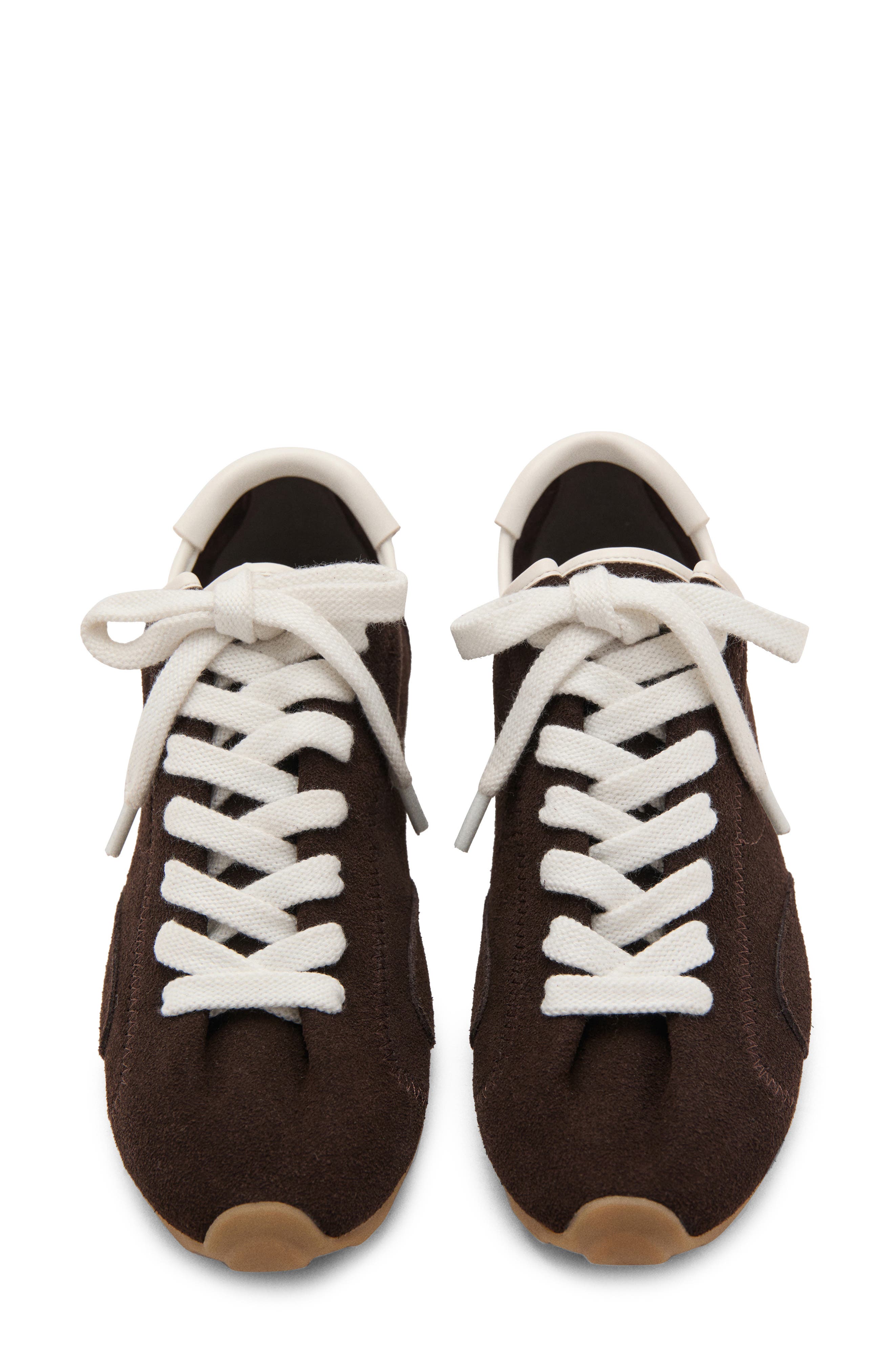 MANGO Contrast Suede Sneaker, Alternate, color, Chocolate