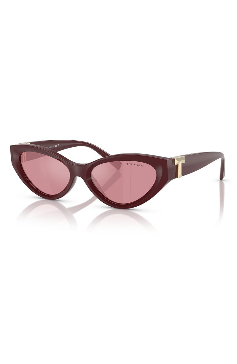 Tiffany & Co. 54mm Oval Sunglasses, Alternate, color, Burgundy