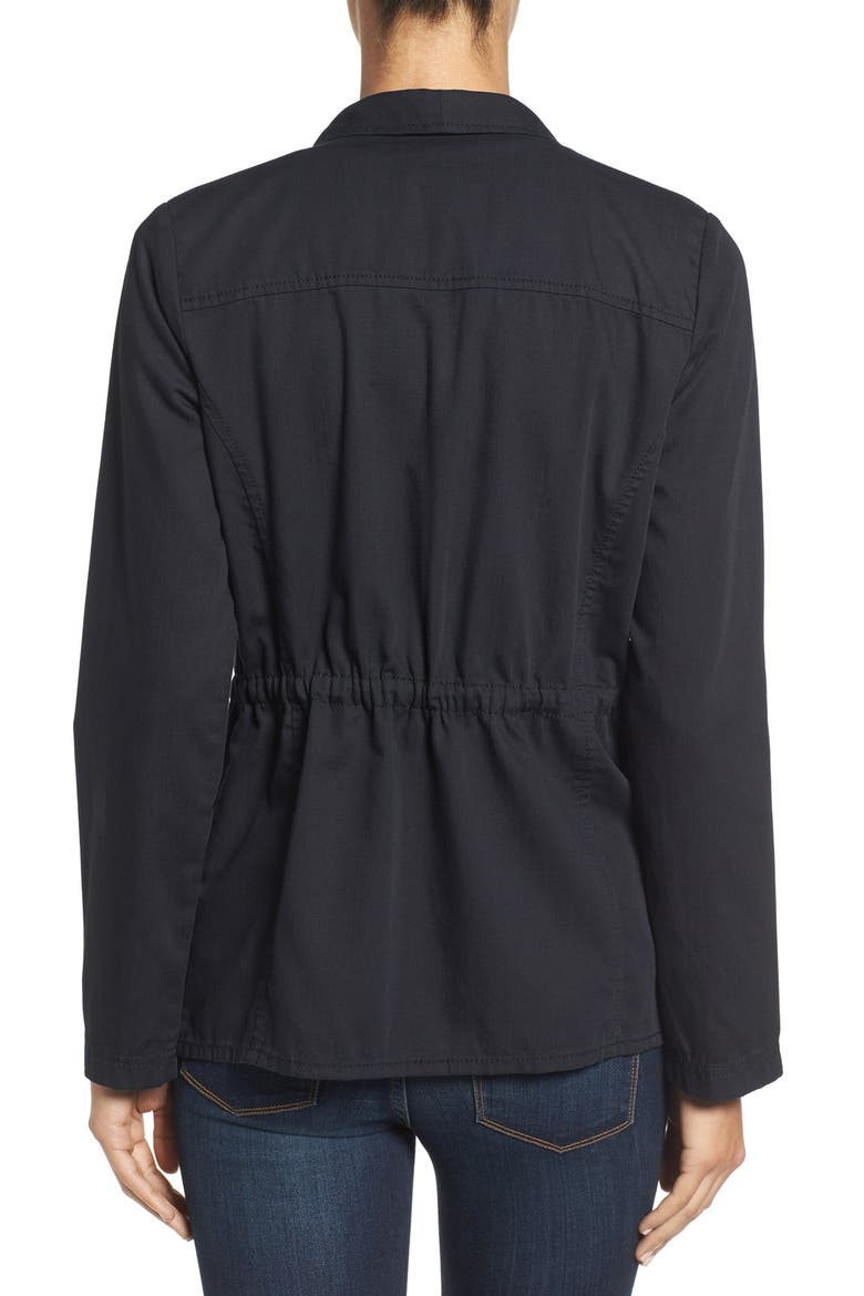 Draped Utility Jacket, Alternate, color, BLACK